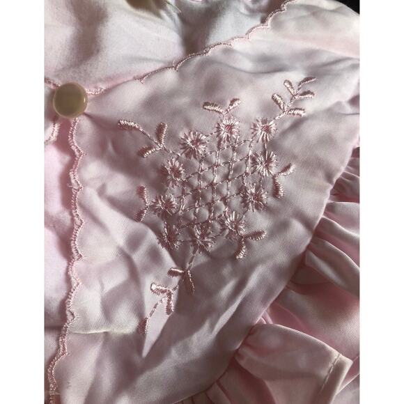 American Vintage ELISSIA nightgown with ruffles & embroidery in pink size small - Picture 11 of 12